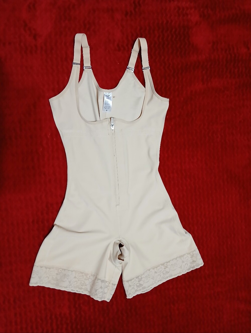Women’s [FAJA] Shapewear Bodysuit with Lace Trim - Cream (NewNT)